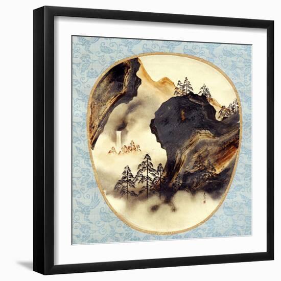 Lacquer Landscape Fan-Zeshin Shibata-Framed Giclee Print