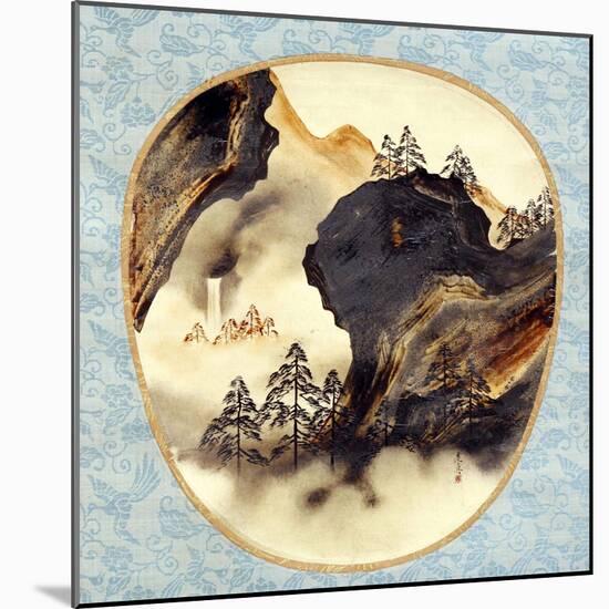 Lacquer Landscape Fan-Zeshin Shibata-Mounted Giclee Print