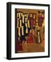 Lacquered Cardboard Book Cover Depicting Travelers Arriving at Caravanserai-null-Framed Giclee Print