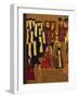 Lacquered Cardboard Book Cover Depicting Travelers Arriving at Caravanserai-null-Framed Giclee Print