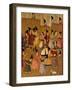 Lacquered Cardboard Book Cover Depicting Travelers Arriving at Caravanserai-null-Framed Giclee Print