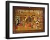 Lacquered Cardboard Book Cover Depicting Travelers Arriving at Caravanserai-null-Framed Giclee Print