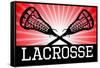 Lacrosse Red Sports Poster Print-null-Framed Stretched Canvas