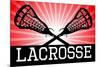 Lacrosse Red Sports Poster Print-null-Mounted Poster