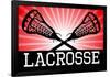 Lacrosse Red Sports Poster Print-null-Framed Poster
