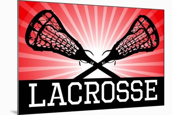 Lacrosse Red Sports-null-Mounted Art Print