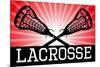 Lacrosse Red Sports-null-Mounted Art Print