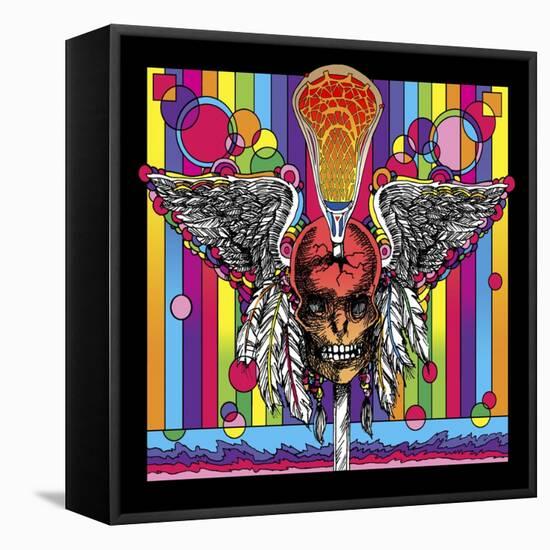 Lacrosse Skull-Howie Green-Framed Stretched Canvas