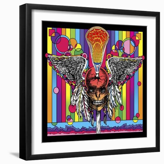 Lacrosse Skull-Howie Green-Framed Giclee Print