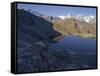 Lacs de Fenetre, Mont Blanc, Grand Jorasses, Val Ferret, Valais, Switzerland-Michael Jaeschke-Framed Stretched Canvas