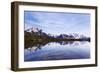 Lacs Des Cheserys with Aiguille Vert, Aiguilles De Chamonix with Mont Blanc, Haute Savoie, France-Frank Krahmer-Framed Photographic Print