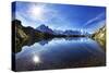 Lacs Des Cheserys with Aiguilles De Chamonix, Haute Savoie, France, Europe, September 2008-Frank Krahmer-Stretched Canvas