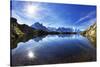 Lacs Des Cheserys with Aiguilles De Chamonix, Haute Savoie, France, Europe, September 2008-Frank Krahmer-Stretched Canvas