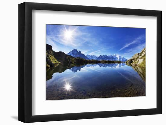 Lacs Des Cheserys with Aiguilles De Chamonix, Haute Savoie, France, Europe, September 2008-Frank Krahmer-Framed Photographic Print