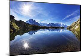 Lacs Des Cheserys with Aiguilles De Chamonix, Haute Savoie, France, Europe, September 2008-Frank Krahmer-Mounted Photographic Print