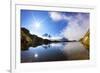 Lacs Des Cheserys with Clouds Surrounding Aiguille Vert, Haute Savoie, France, September 2008-Frank Krahmer-Framed Photographic Print