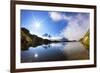 Lacs Des Cheserys with Clouds Surrounding Aiguille Vert, Haute Savoie, France, September 2008-Frank Krahmer-Framed Photographic Print