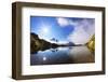 Lacs Des Cheserys with Clouds Surrounding Aiguille Vert, Haute Savoie, France, September 2008-Frank Krahmer-Framed Photographic Print