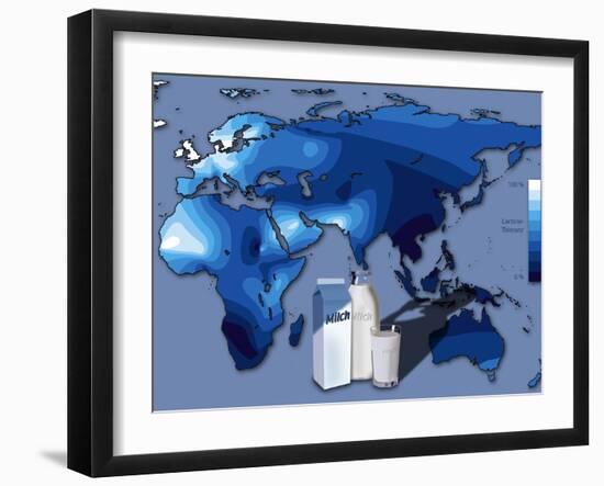 Lactose Tolerance, Eurasia And Africa-null-Framed Photographic Print