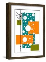 Lacuna - Aqua and Orange-Tonya Newton-Framed Art Print