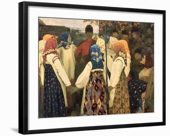 Lad Has Wormed His Way Into the Girl's Round Dance, 1902-Andrei Petrovich Ryabushkin-Framed Giclee Print
