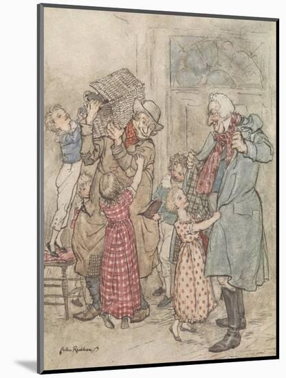 'Laden with Toys and Presents', 1915-Arthur Rackham-Mounted Giclee Print