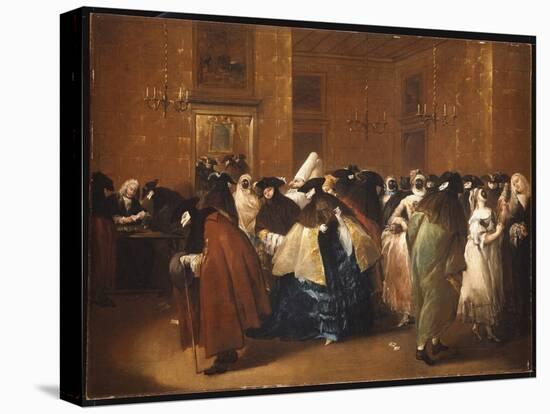 Ladies and Gentlemen in Carnival Costume in the Ridotto, Venice-Guardi-Stretched Canvas