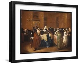 Ladies and Gentlemen in Carnival Costume in the Ridotto, Venice-Guardi-Framed Giclee Print