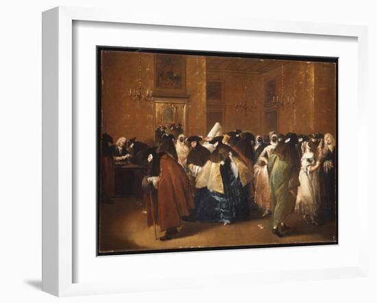 Ladies and Gentlemen in Carnival Costume in the Ridotto, Venice-Guardi-Framed Giclee Print