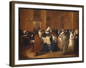 Ladies and Gentlemen in Carnival Costume in the Ridotto, Venice-Guardi-Framed Giclee Print