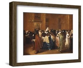 Ladies and Gentlemen in Carnival Costume in the Ridotto, Venice-Francesco Guardi-Framed Giclee Print