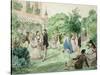 Ladies and Gentlemen Playing Croquet-William Mcconnell-Stretched Canvas