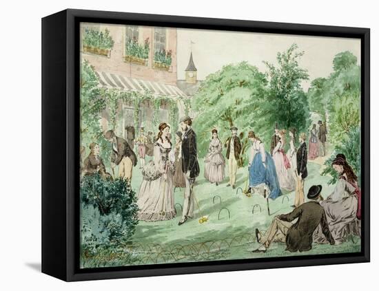 Ladies and Gentlemen Playing Croquet-William Mcconnell-Framed Stretched Canvas