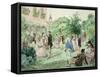 Ladies and Gentlemen Playing Croquet-William Mcconnell-Framed Stretched Canvas