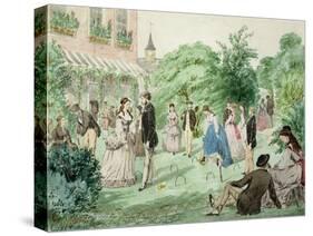 Ladies and Gentlemen Playing Croquet-William Mcconnell-Stretched Canvas