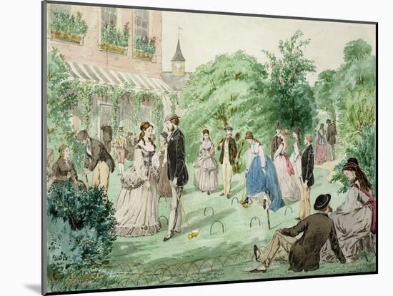 Ladies and Gentlemen Playing Croquet-William Mcconnell-Mounted Giclee Print