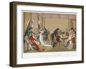 Ladies and Gentlemen Playing La Bouillotte, France, C1804-1814-Jean Francois Bosio-Framed Giclee Print