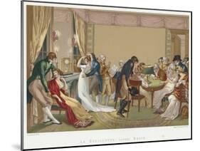 Ladies and Gentlemen Playing La Bouillotte, France, C1804-1814-Jean Francois Bosio-Mounted Giclee Print