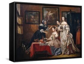 Ladies and maids-Lancelot Volders-Framed Stretched Canvas