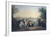 Ladies and Men on the Banks of the Rimac River in Lima-Johann Moritz Rugendas-Framed Art Print