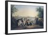 Ladies and Men on the Banks of the Rimac River in Lima-Johann Moritz Rugendas-Framed Art Print