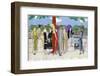 Ladies at a Boat Race in Various Summer Outfits-null-Framed Photographic Print