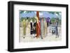 Ladies at a Boat Race in Various Summer Outfits-null-Framed Photographic Print