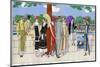 Ladies at a Boat Race in Various Summer Outfits-null-Mounted Photographic Print