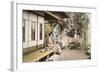 Ladies at Home (Hand Coloured Photo)-Japanese Photographer-Framed Giclee Print