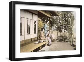 Ladies at Home (Hand Coloured Photo)-Japanese Photographer-Framed Giclee Print