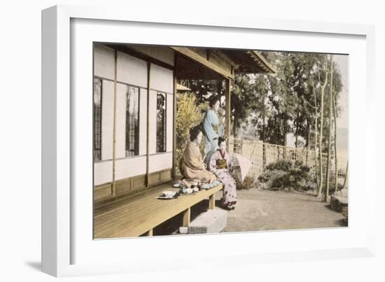 Ladies at Home (Hand Coloured Photo)-Japanese Photographer-Framed Giclee Print