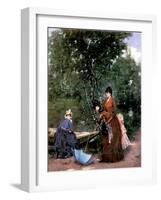 Ladies at the Bois De Boulogne, Paris-Francesco Miralles Galaup-Framed Giclee Print