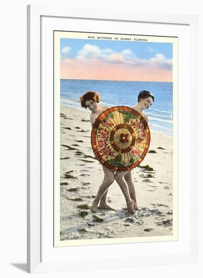 Ladies Behind Parasol, Florida-null-Framed Art Print