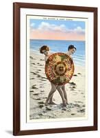 Ladies Behind Parasol, Florida-null-Framed Art Print